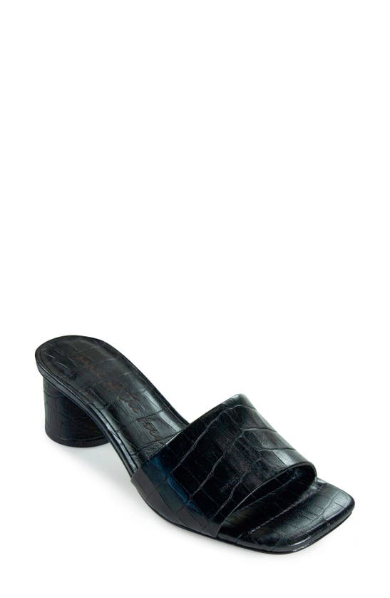 Band Of Gypsies Arbor Croc Embossed Slide Sandal In Black