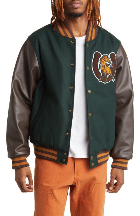 Jack N Hoods Sea Green Varsity Jacket