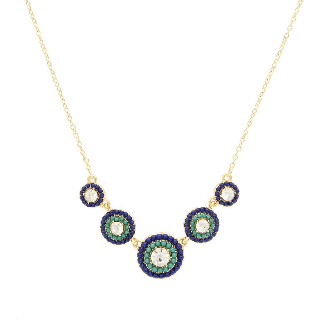 Shop Olivia Welles Bailey Beaded Necklace In Gold/blue