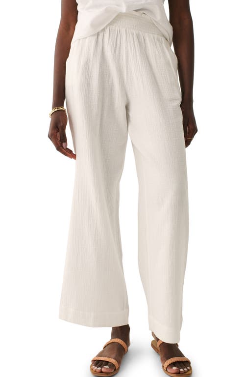 Dream Organic Cotton Gauze Wide Leg Pants in White