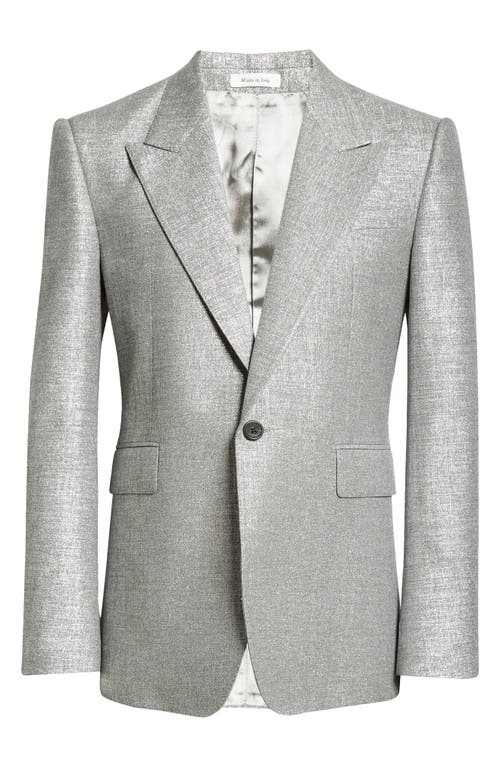 Alexander Mcqueen Metallic Sport Coat In Green