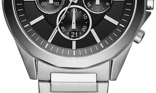Shop Armani Exchange Ax  Chronograph Bracelet Watch, 44mm In Black/silver