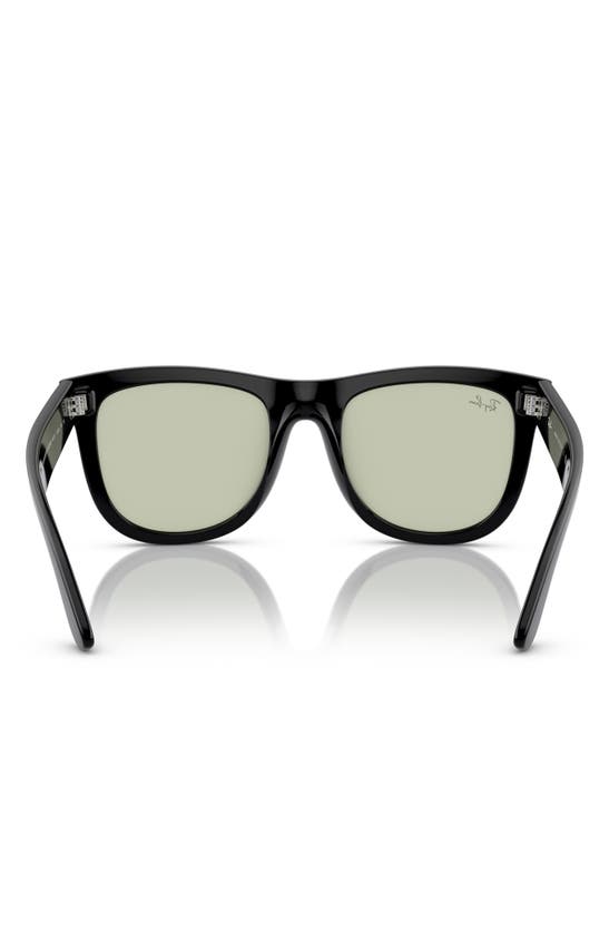 Ray Ban Reverse Wayfarer 53mm Square Sunglasses In Black Green
