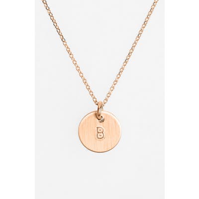 Nashelle 14K-Rose Gold Fill Initial Mini Disc Necklace
