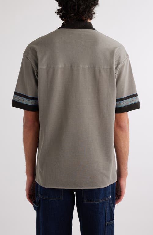 Shop Givenchy Logo Cotton Piqué Polo In Smoke Grey