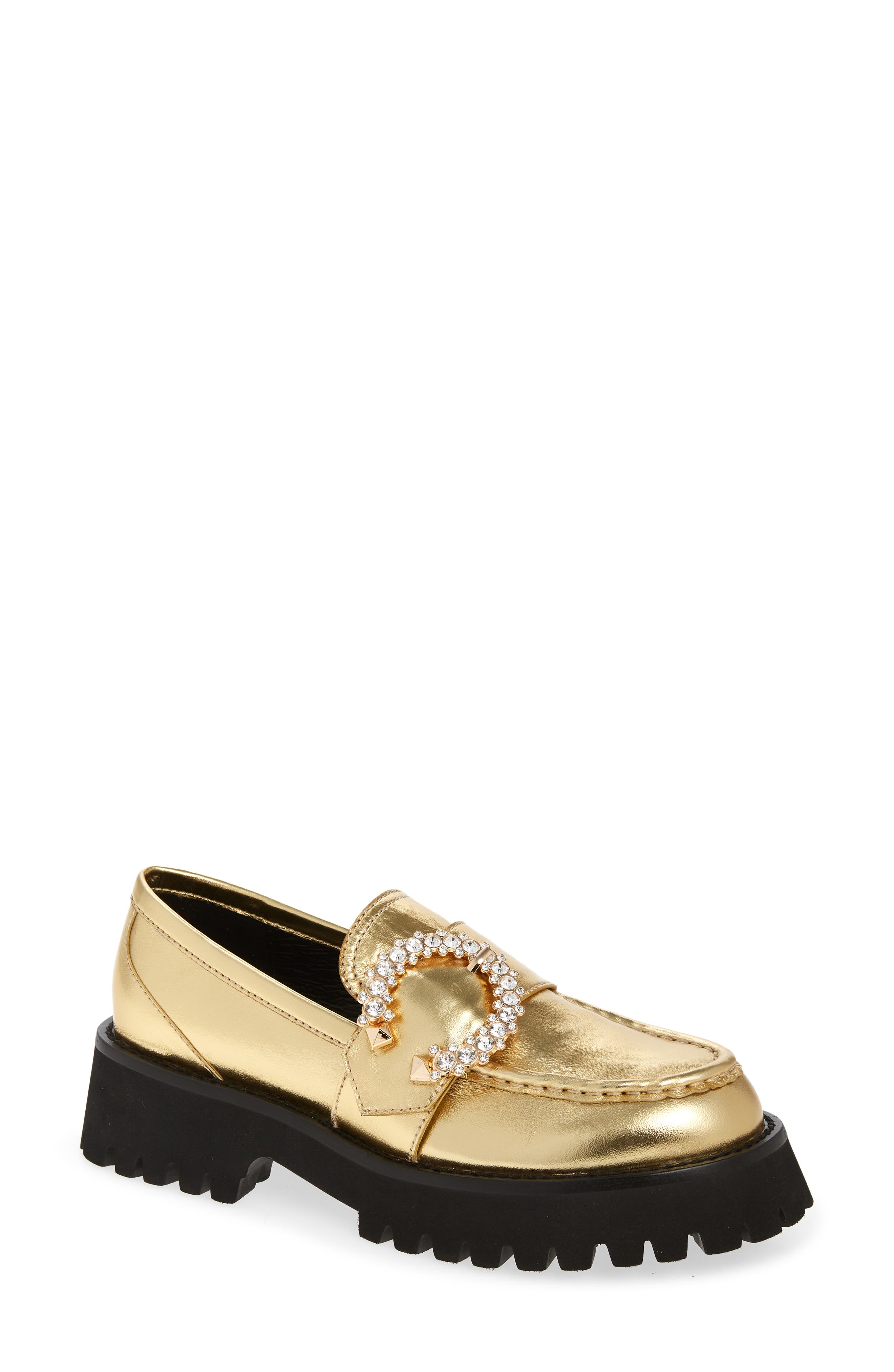 gold loafers ladies