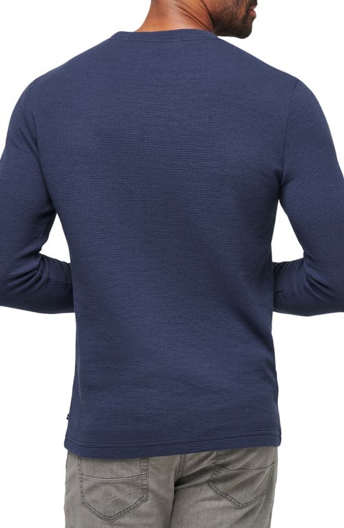 Travismathew Cloud Waffle Crewneck Tee In Mood Indigo