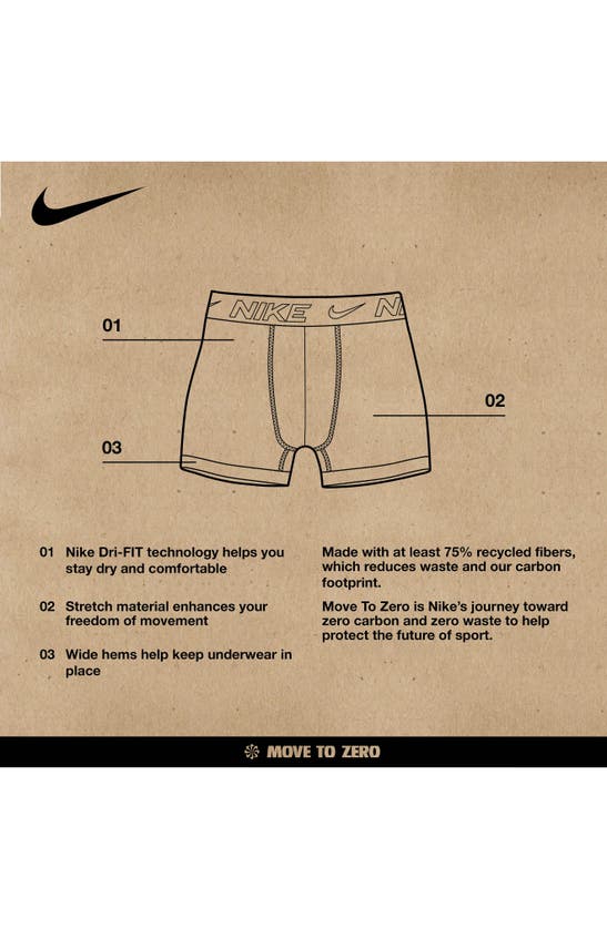 Nike Kids' Essential Dri-fit Micro Assorted 3-pack Boxer Briefs In Black / Dark Gray