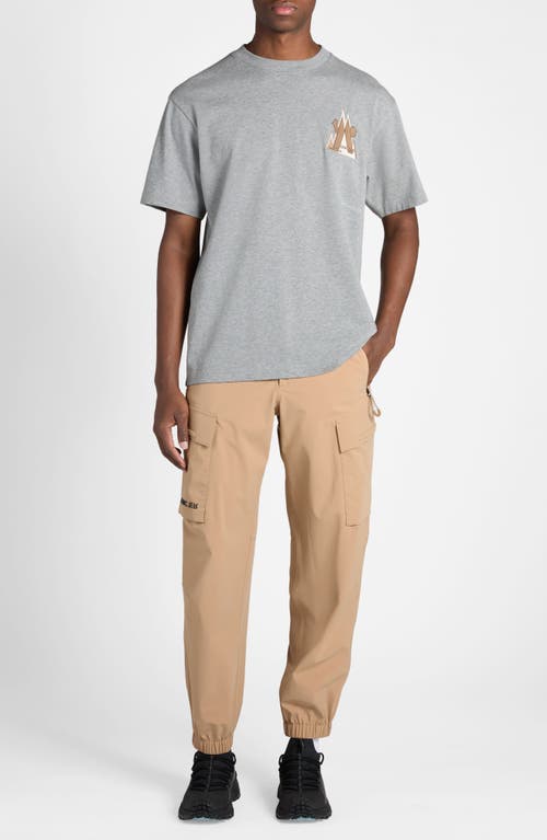 Moncler Grenoble Embroidered Logo Cotton T-shirt In Grey