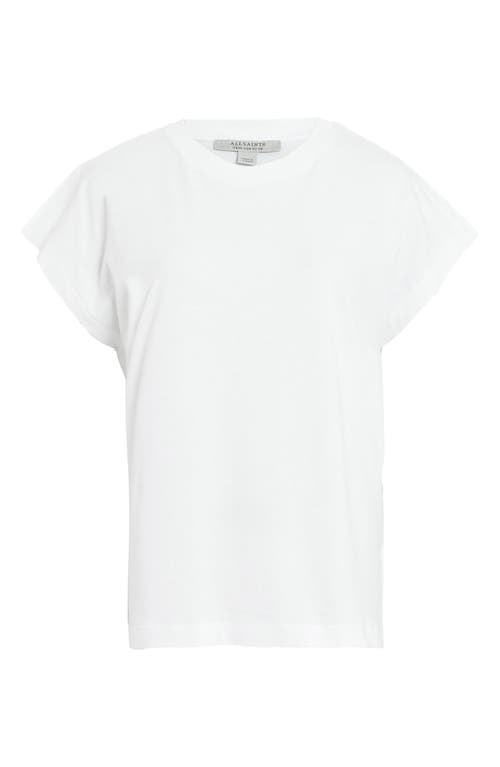 Shop Allsaints Rue Slit Sleeve Cotton T-shirt In Optic White