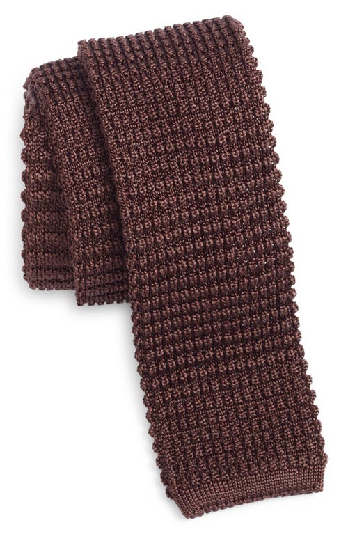 Jack Victor Hudson Silk Knit Tie in Brown