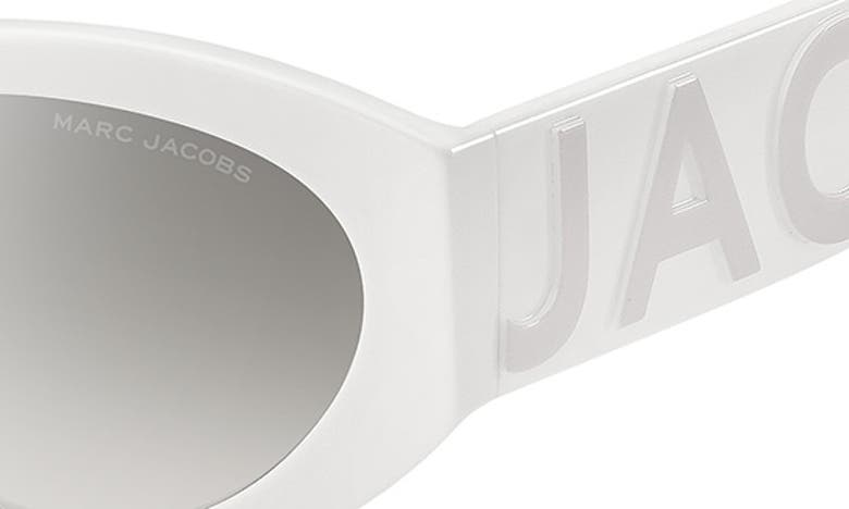 Shop Marc Jacobs 54mm Round Sunglasses In White Grey/ Grey Silver