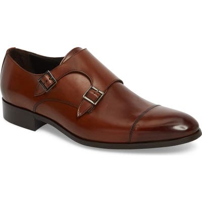 To Boot New York Bankston Cap Toe Double Strap Monk Shoe, Brown