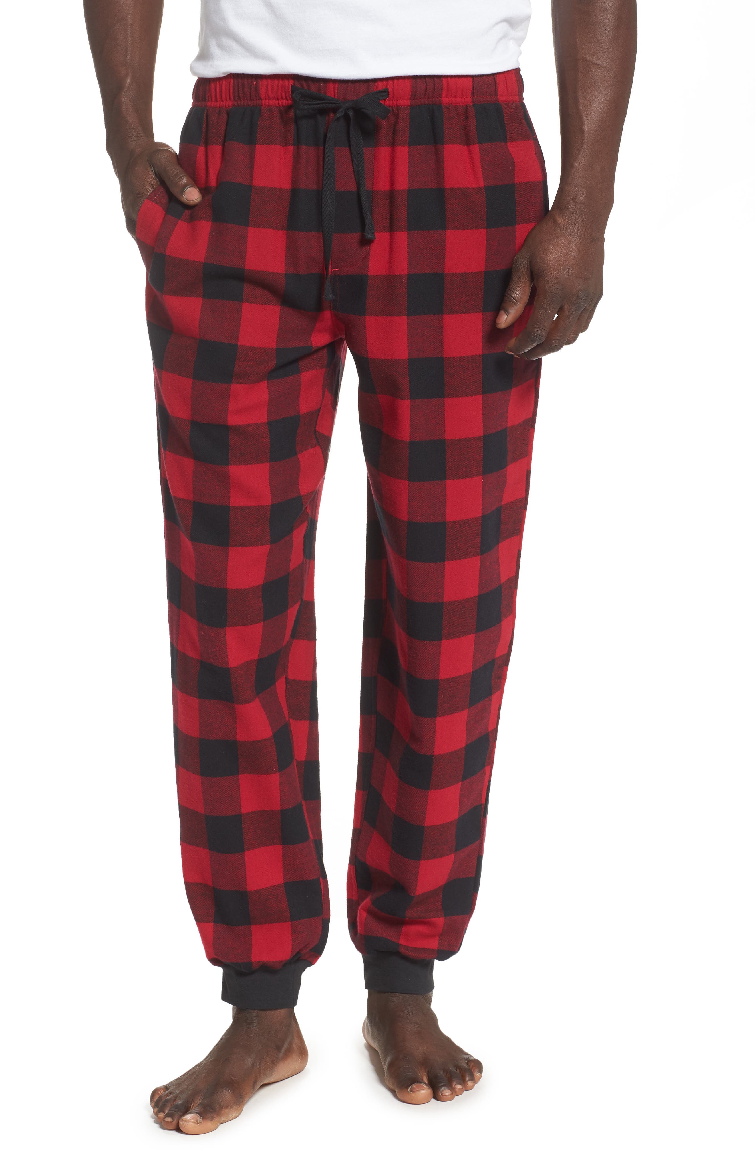 flannel joggers mens