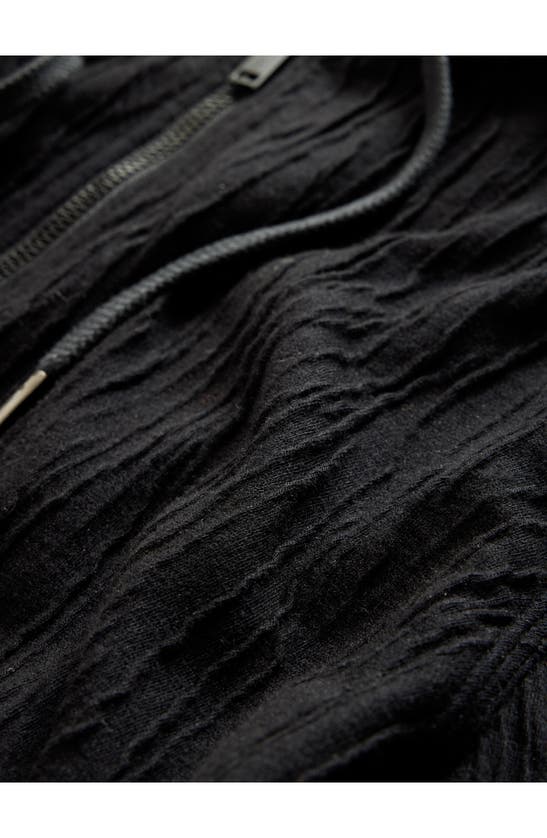 Shop John Varvatos Ihsan Texture Zip Hoodie In Black