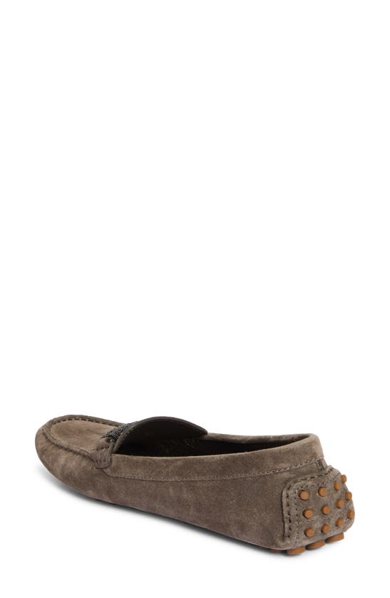 Shop Brunello Cucinelli Monili Strap Suede Driving Shoe In Dark Grey