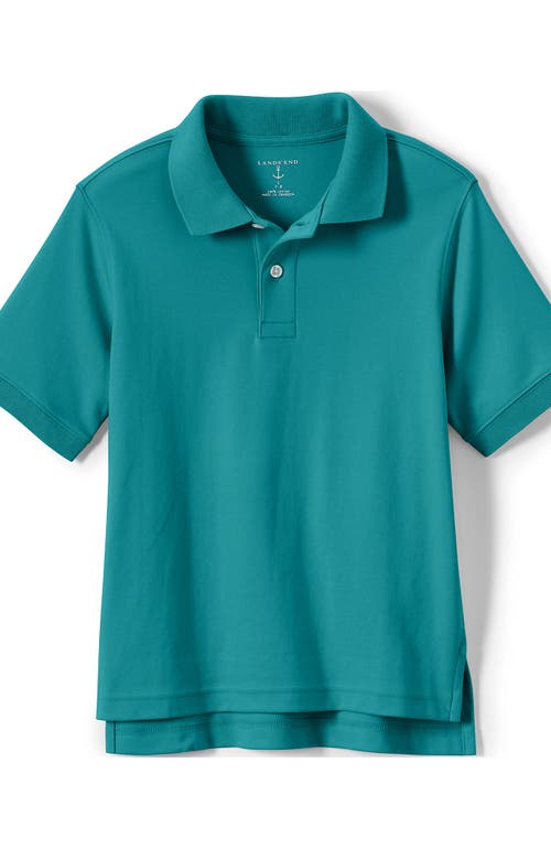 Lands' End School Uniform Kids Short Sleeve Interlock Polo Shirt In Teal Breeze