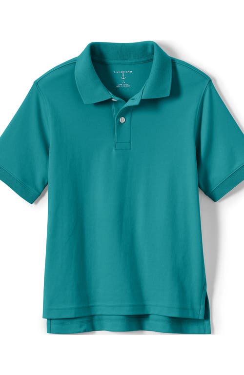 Shop Lands' End School Uniform Kids Short Sleeve Interlock Polo Shirt In Teal Breeze