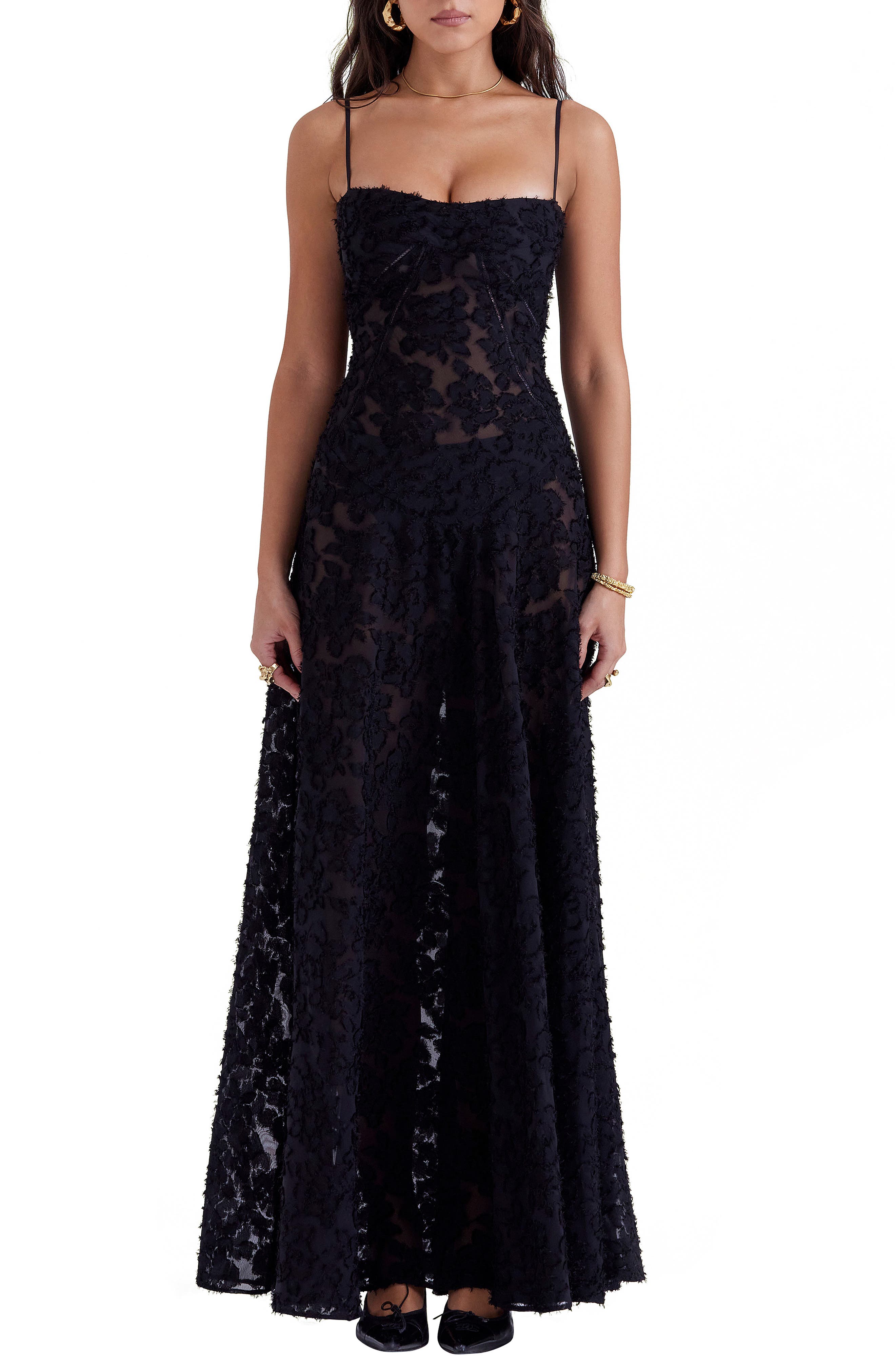 HOUSE OF CB Anabella Lace-Up Satin Gown | Nordstrom