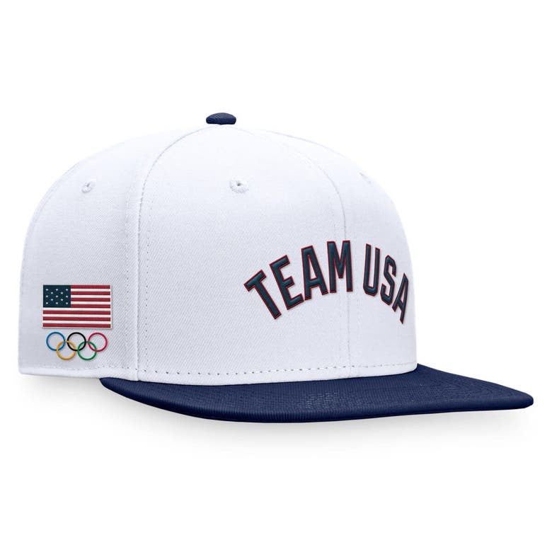 Shop Fanatics Branded White/navy Team Usa Snapback Hat