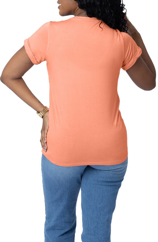 Shop Kindred Bravely Everyday Asymmetric Ruffle Nursing/maternity Top In Vintage Coral
