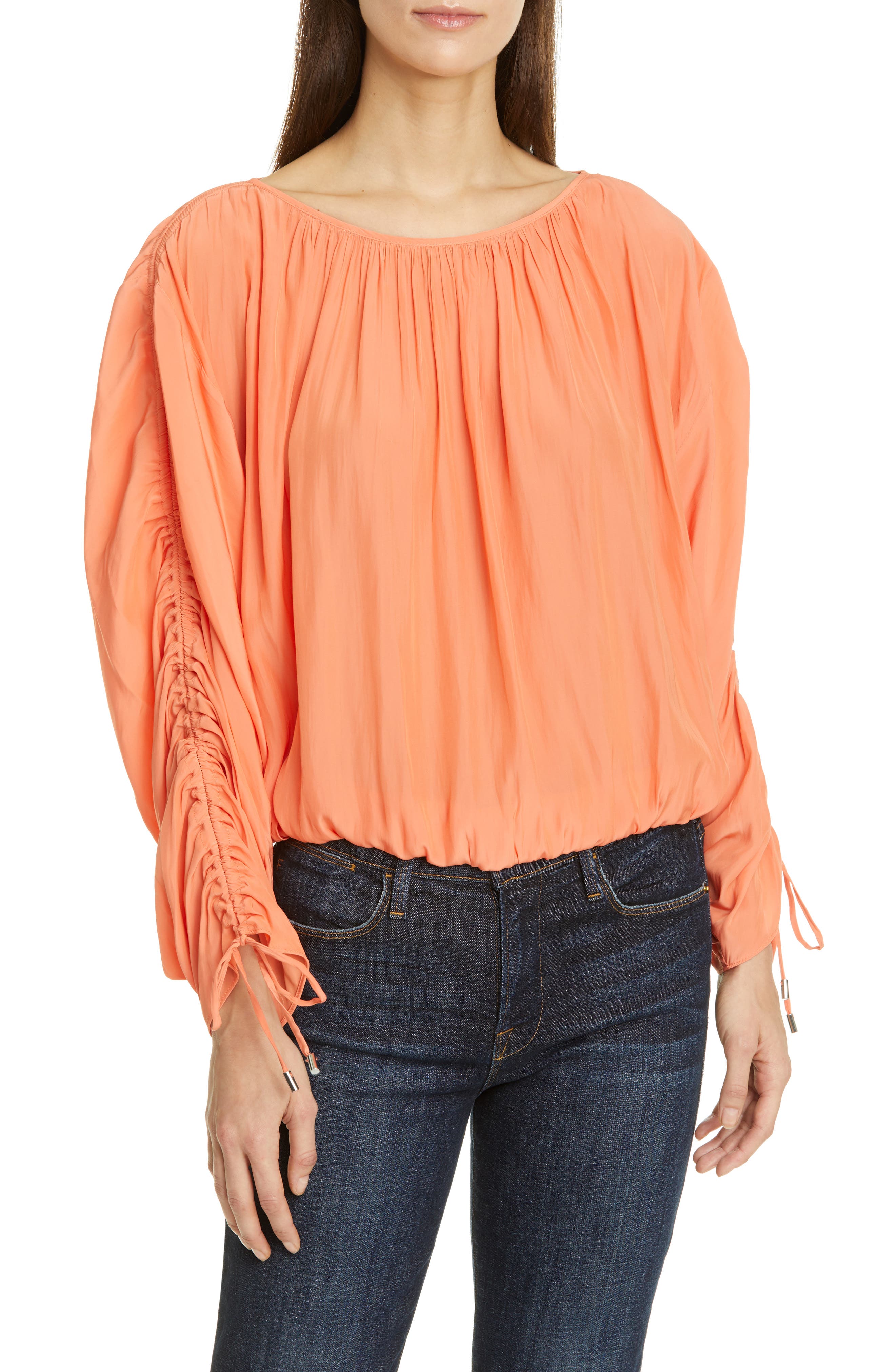 ruched peasant top