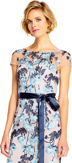 Adrianna Papell Floral Cascading Column Gown Nordstrom