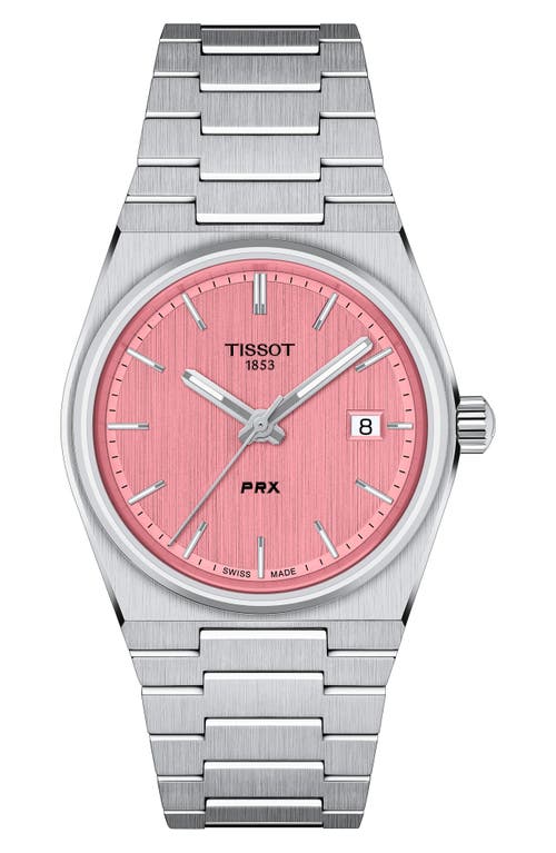 Tissot Pink T137.210.11.331.00 Prx 35 Stainless-steel Quartz Watch In Pink