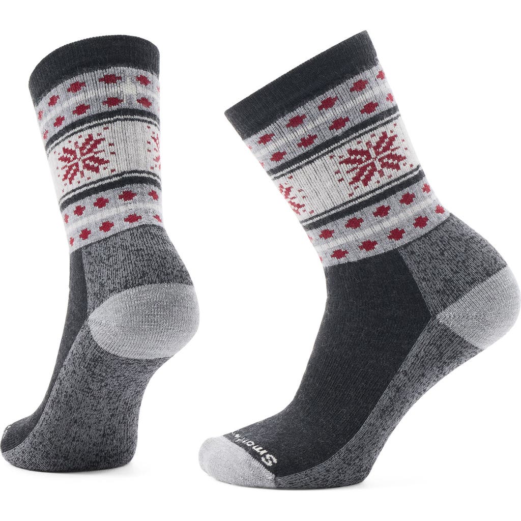Smartwool Everyday Snowflake Dream Merino Wool Blend Crew Socks In Charcoal