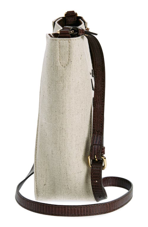 Shop Stella Mccartney Logo Canvas Crossbody Bag In 3226 - Birch