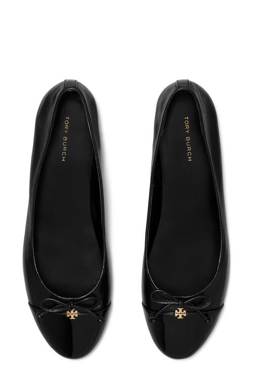 Shop Tory Burch Cap Toe Ballet Flat In Perfect Black/perfect Black