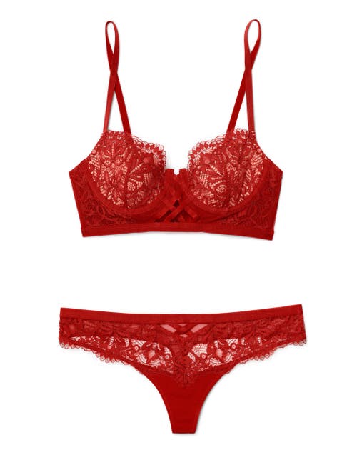 Shop Adore Me Diara Contour Balconette Bra In Dark Red