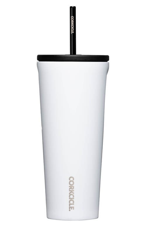 Corkcicle -Ounce Insulated Cup with Straw in Gloss White at Nordstrom