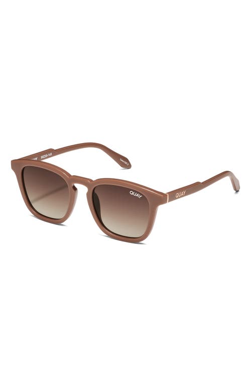 Shop Quay Australia Jackpot 50mm Gradient Small Round Sunglasses In Doe/brown