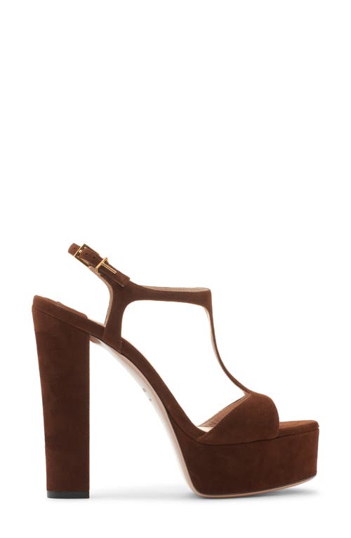 Tom Ford Angelina T-strap Platform Sandal In Dark Whisky