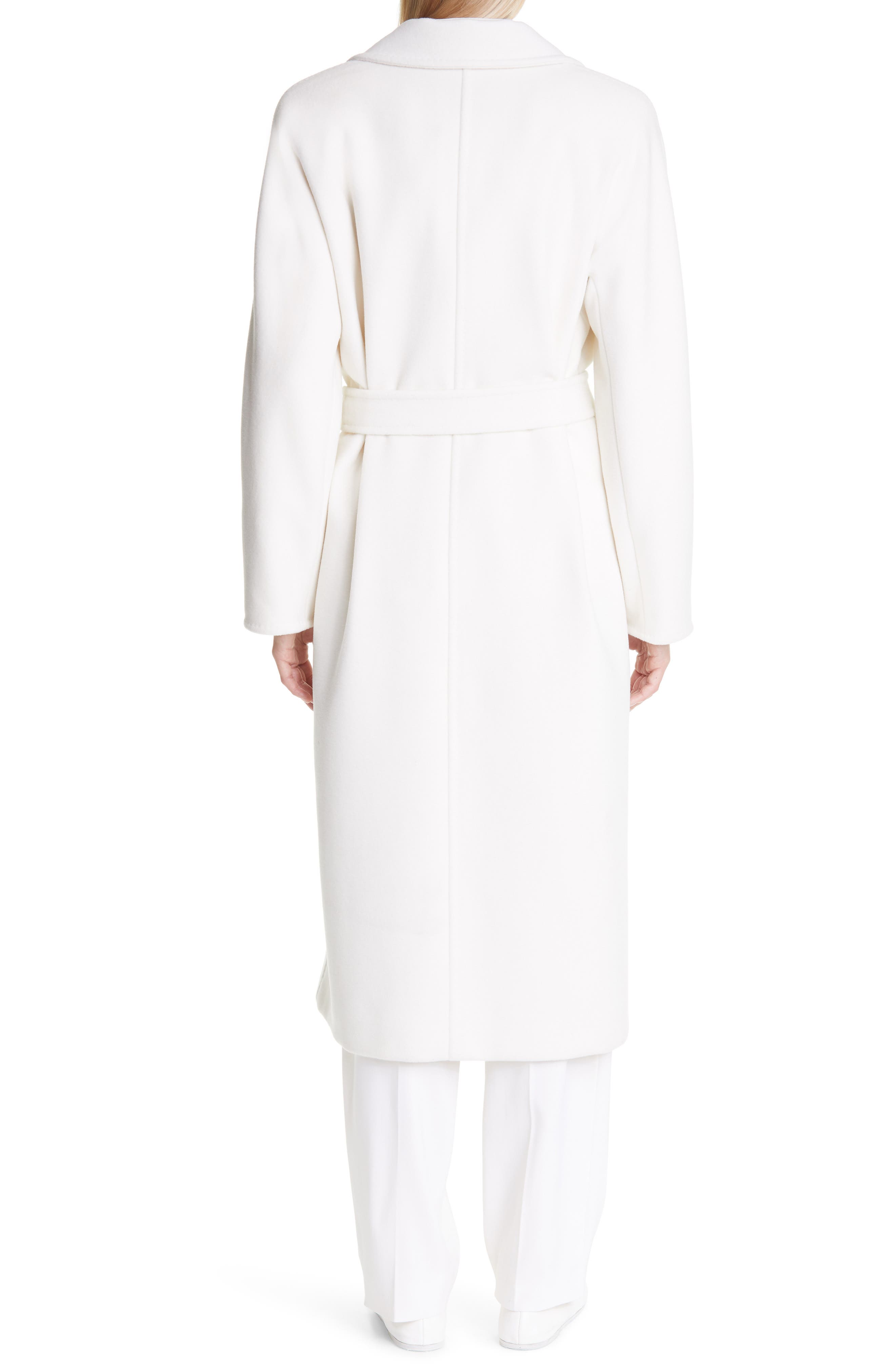 white belted coat