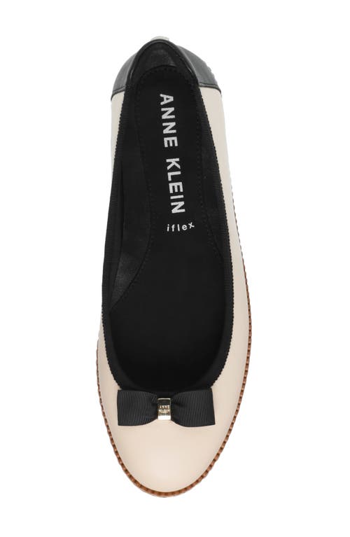 Shop Anne Klein Ember Flat In Nude/black