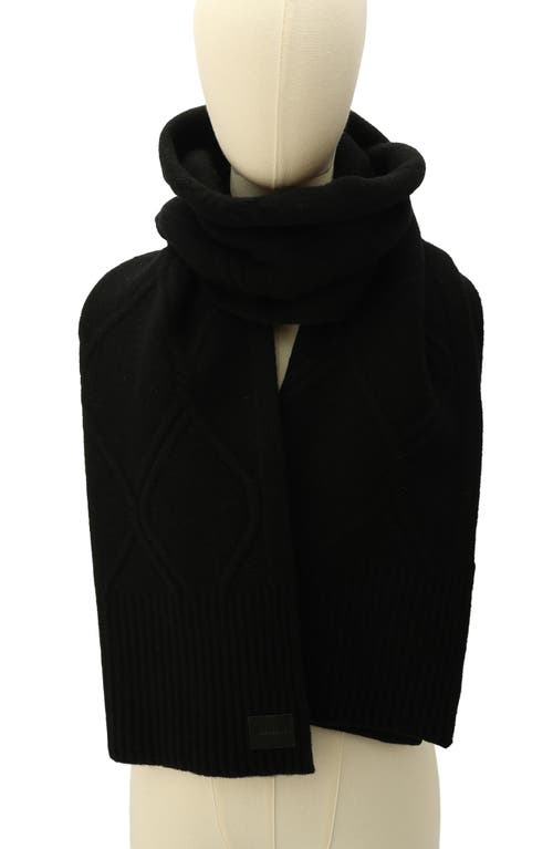 Allsaints Brushed Wool Scarf In Black