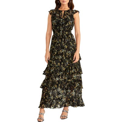 Rachel Rachel Roy Issa Floral Burnout Maxi Dress, Black