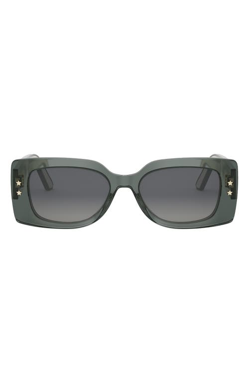 'DiorPacific S1U 53mm Geometric Sunglasses in Shiny Dark Green /Smoke