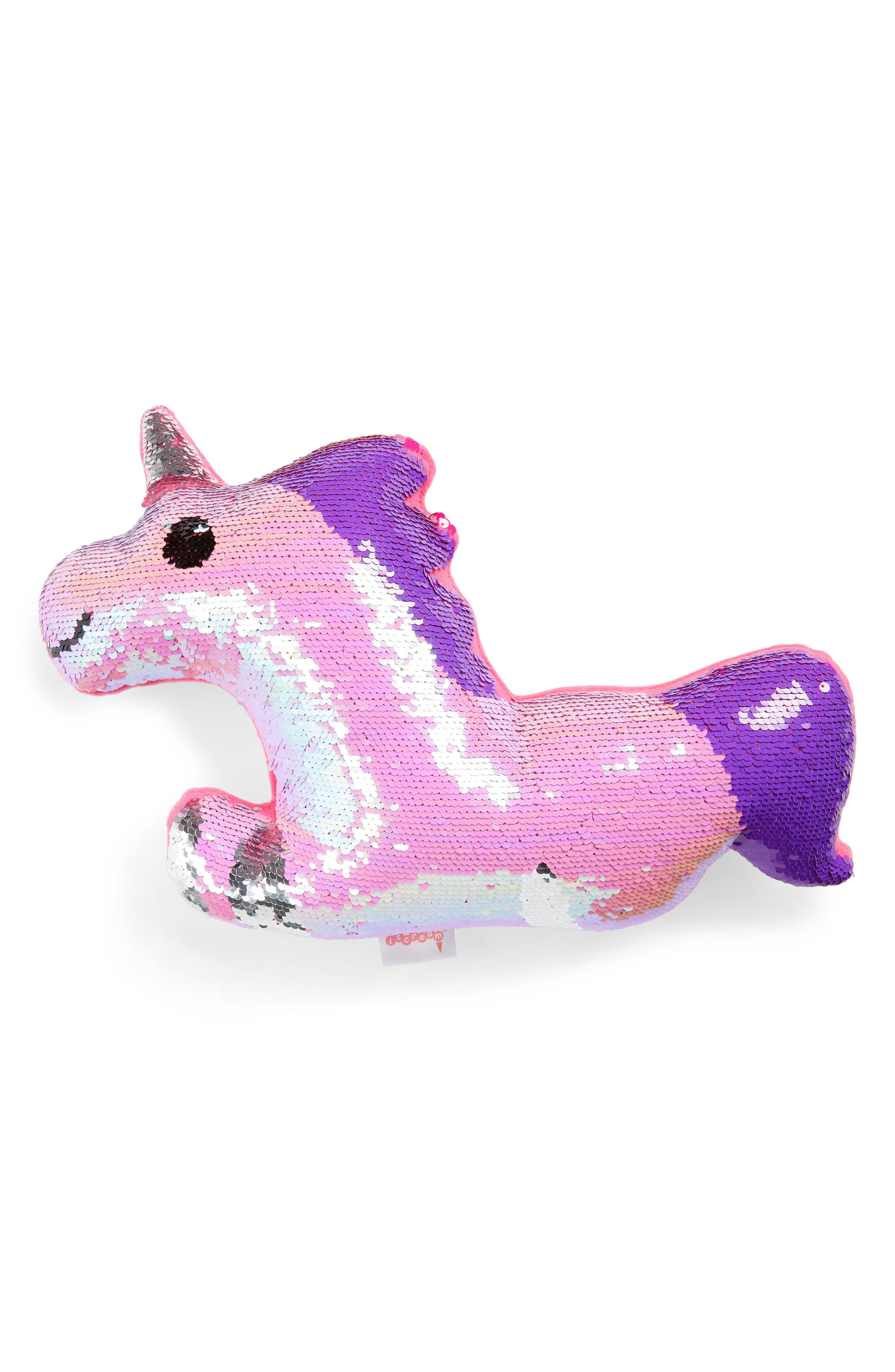 iscream unicorn sequin pillow