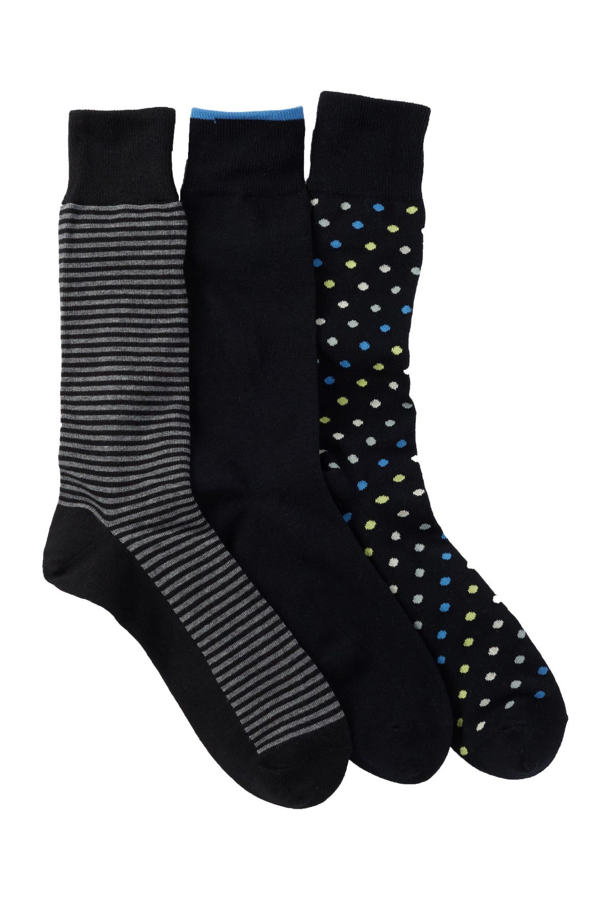 Cole Haan | Dots & Stripes Crew Socks - Pack of 3 | Nordstrom Rack