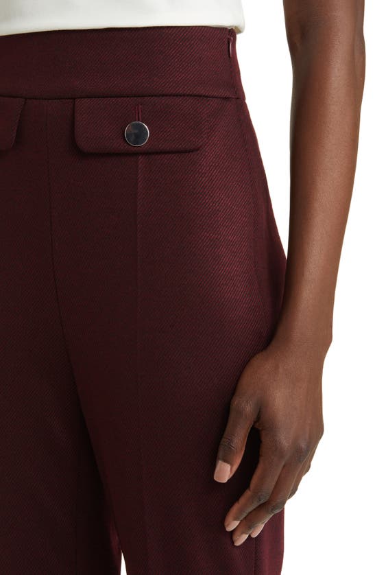Hugo Boss Slim-fit Trousers In Woven Fabric With Monogram Buttons In Maroon Twill Fantasy