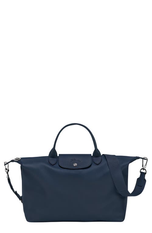 Longchamp Medium Le Pliage Xtra Leather Shoulder Tote in Navy at Nordstrom