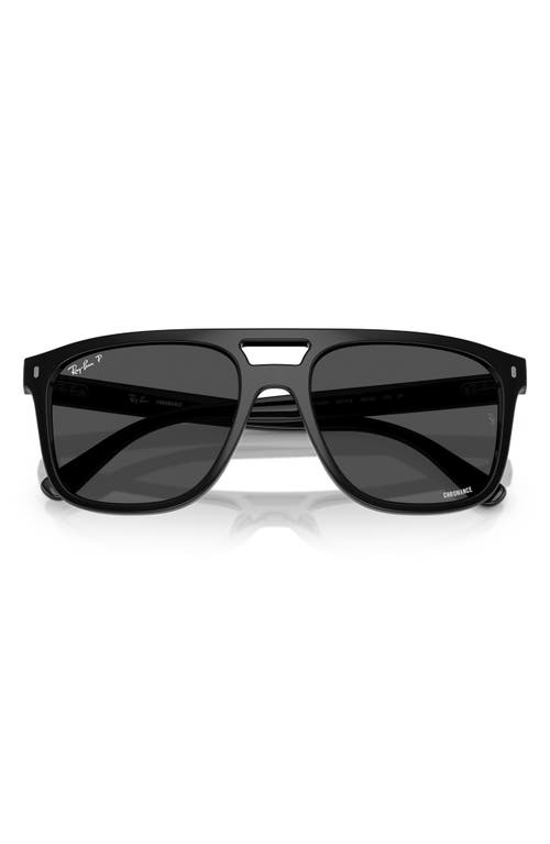 Shop Ray Ban Ray-ban 58mm Polarized Square Sunglasses In Black