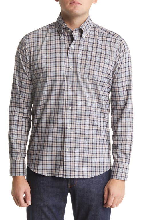 Peter Millar Crafted Bass Winter Soft Twill Button-Down Shirt in Gale Grey