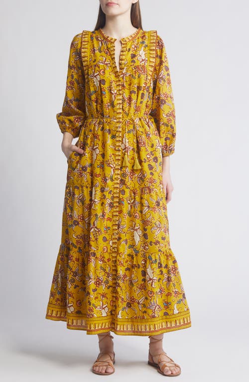 Dinah Floral Long Sleeve Organic Cotton Voile Dress in Evora Print