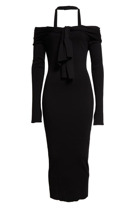 Jacquemus La Robe Doble Long Sleeve Wool Sweater Dress In Black