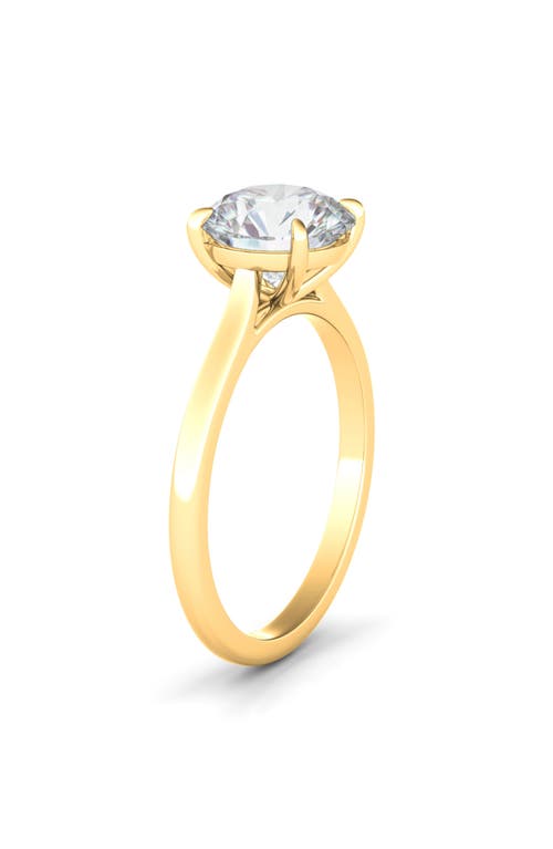 Hautecarat Round Brilliant Cut Lab Created Diamond Ring In 2.50 Ctw 18k Yellow Gold