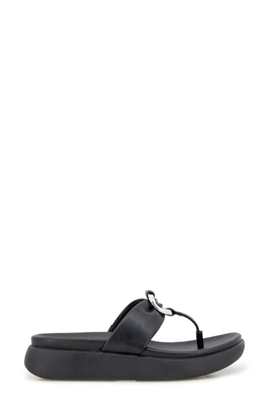 Shop Reaction Kenneth Cole Tina Thong Sandal In Black Nylon